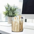 360 Rotating Pencial Holder Compartments Clear Markers Organizer For
