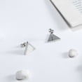 thumbnail image 4 of TGNEL Stud Earrings for Women Stainless Steel Silver Triangular Mother of Pearl Elegant High Quality, 4 of 6