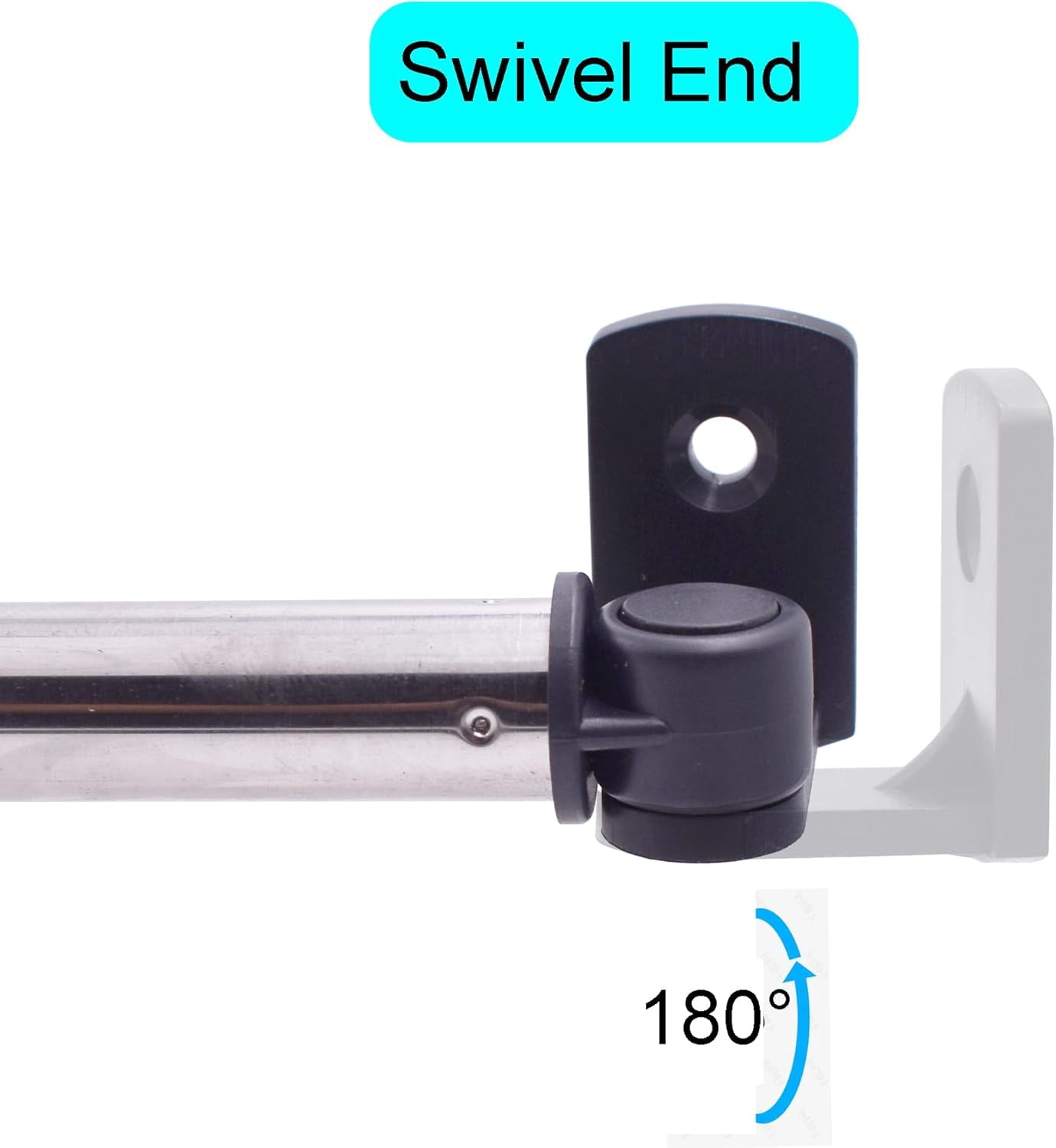 SUMMIT-Type A 16" to 39.5" Swivel End Window Curtain Sash Rod for Top & Bottom Doors & Sidelights Petite Café Sidelight Rods W Screws (Black-2)