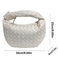 thumbnail image 3 of Bolso tote Bolso tejido Bolso de hombro de cuero de pu para mujer Bolso trenzado de gran volumen-Blanco- Computadora Computadora Computadora portátil, 3 of 5