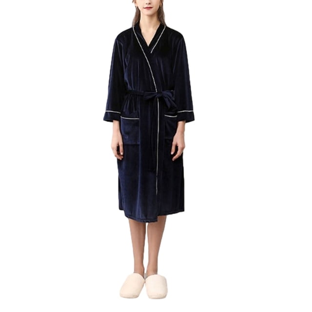 Sylvamorning Warm Plush Shower Robes Soft Lounge Robe Sleepwear Husband Wife