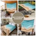 thumbnail image 6 of Turquoise Beach Small Tapestry for Bedroom Wall Hanging Tapestry, Abstract Ripple Gradient Ocean Sand Ceiling Backdrop Tapestries Poster Blanket Wall Decor for Teens Room Living Room Dorm 23" x 28", 6 of 8