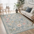 thumbnail image 3 of KUETH 5X7 Vintage Floral Area Rugs Machine Washable Rugs for Living Room, Non Slip Flat Pile Rug with Rubber Backing, Boho Rug for Entryway Bedroom Dining Room Home Office, 3 of 10