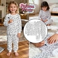 thumbnail image 2 of Tisuna Fall Pajamas Set For Kids Girls Stylish Long Sleeve Crew Neck Diy Graphic Print Tops And Pants Sleepwear Children'S 2 Pieces Homewear Matching Set Size 2-3 Years, 2 of 6
