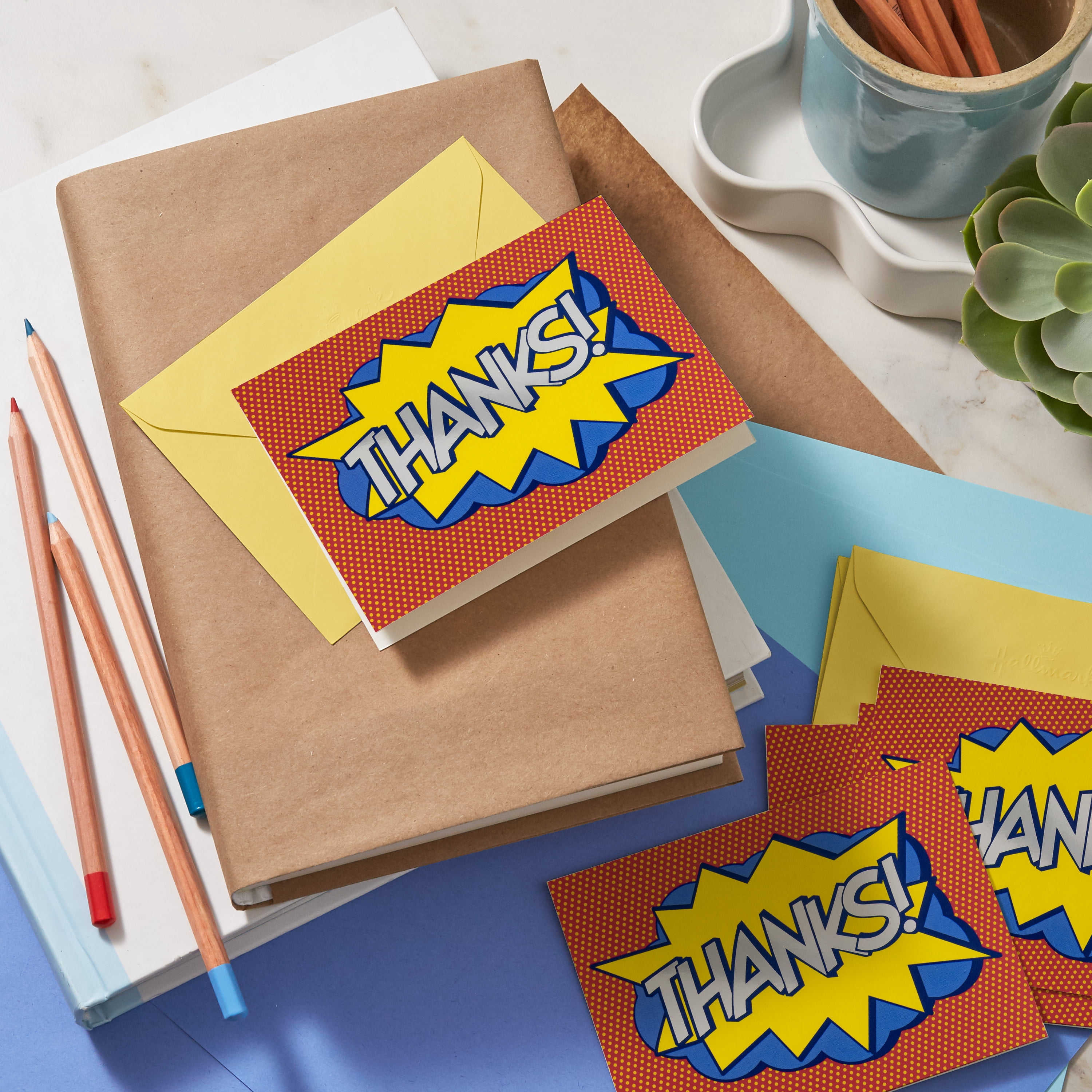 Hallmark Blank Thank You Notes (Comic Art), 10 Count
