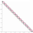 thumbnail image 3 of 925 Sterling Silver Rhodium-plated 7inch Pink Cubic Zirconia Bracelet, 3 of 7