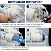 Membrane Solutions Reverse Osmosis Membrane 150G RO Membrane Water Filter Replacement for Under Sink and Reverse Osmosis System, 4 Pack