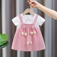 thumbnail image 2 of Utlike Summer Dress For Girls Floral Print Short Sleeve Princess Dress Girl Comfort Fit Sundress For Everyday Wear Size 3 Month-6 Month, 2 of 3
