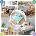 thumbnail image 4 of Square Tablecloth, Waterproof Polyester Table Cover, Wrinkle Resistant & Washable Fabric for Dining, Kitchen, Picnic, 42x42in(107x107cm), Liquid & Marble Print, 4 of 6