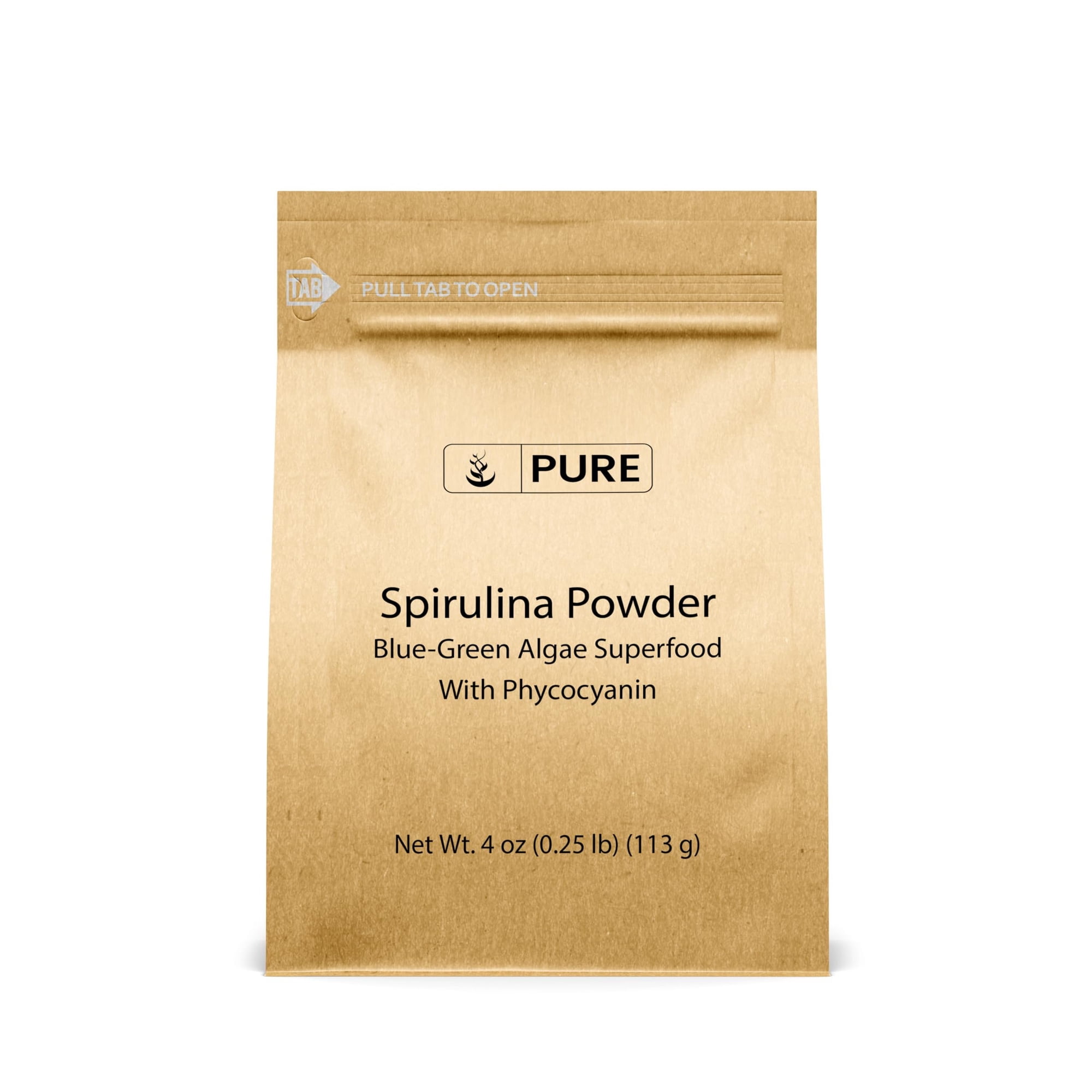PURE ORIGINAL INGREDIENTS Spirulina Powder 4 oz Green Algae Superfood with Phycocyanin