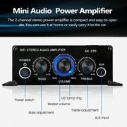 Mixfeer AK270 Mini Audio 2-Channel Stereo Power Amplifier Portable Sound Amplifier AUX Input Speaker Amp for Car and Home