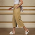 thumbnail image 5 of yillto Capri Pants for Women High Waisted Wide Leg Casual Lounge Pant Summer Capris with Pockets, 5 of 7