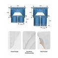 thumbnail image 6 of Modern Blue Kitchen Curtains Swag Valance and Tier Curtains Set 24 Inch Length, Abstract Diamond Luxury Gradient Rod Pocket Drape Panels Pair Swag Curtains for Bathroom/Cafe/Window, 6 of 6