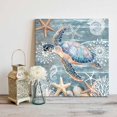 thumbnail image 5 of Sea Turtle Canvas Wall Art, Coral Starfish Coral Marine Life Framed Wall Decor Modern Artwork Prints Painting for Living Room, Bedroom, Kitchen & Cafe Decor 8x8 Inch, 5 of 9