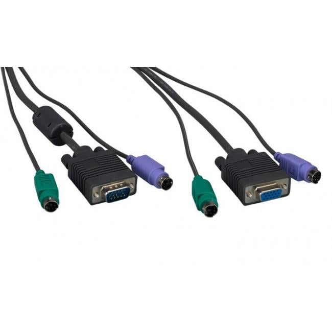 25 Ft 3-in-1 KVM Switch Cable w/ 6pin PS2 Keyboard Mouse & HD15 VGA Male to Male 