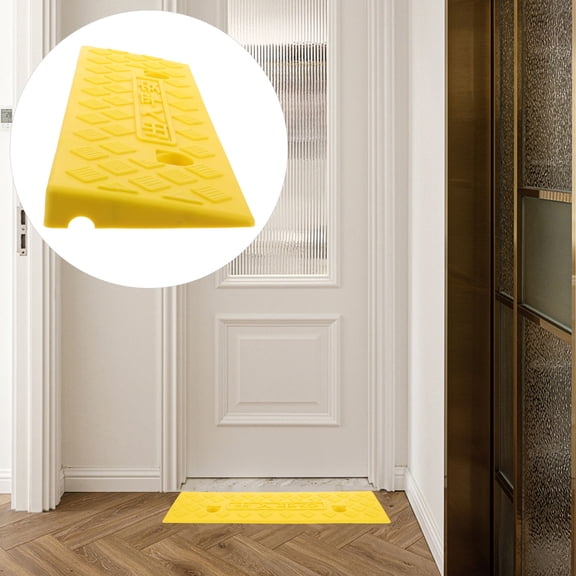 PAMINGONO Yellow Rubber Threshold Ramp for Home Entry - Easy Install Ramp Pad Compatible with Sweeping Robots