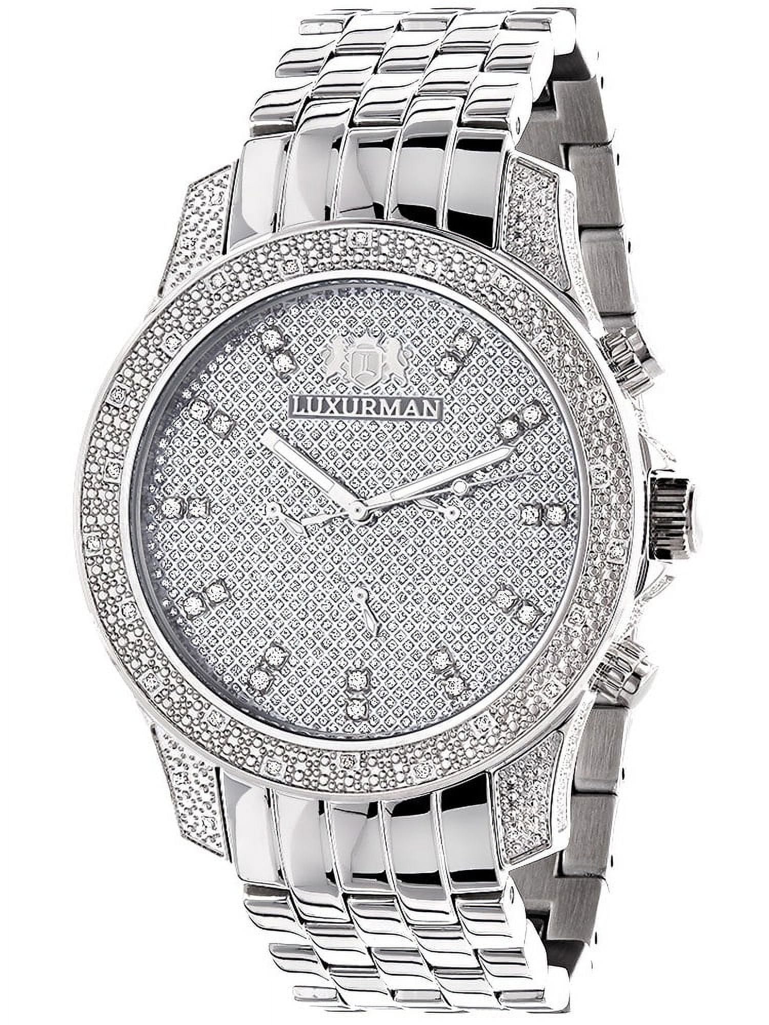 オーバーサイズMens Diamond Watch 0.25 CT Luxurman Escalade LUXURMAN オーバーサイズ ダイヤモンド メンズウォッチ 0.25ct