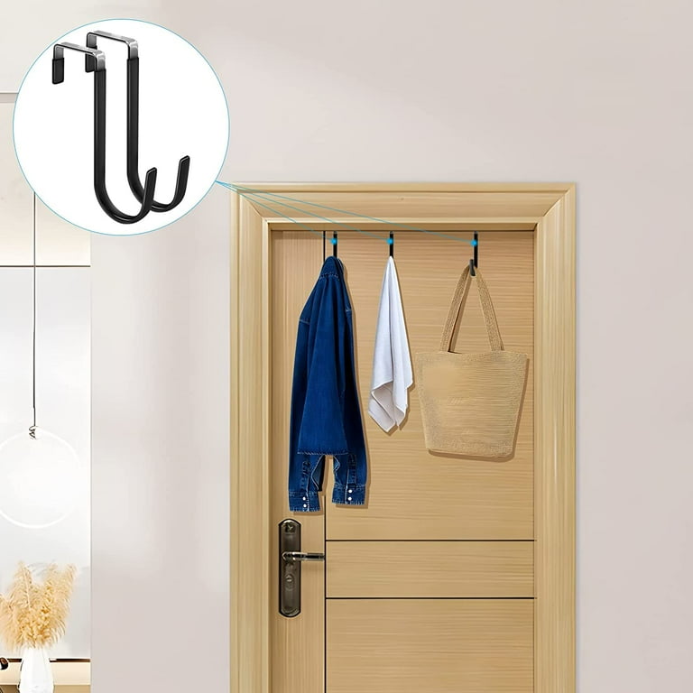 6-Pack Over-Door Hooks, Heavy Duty Organizers with Rubber Anti