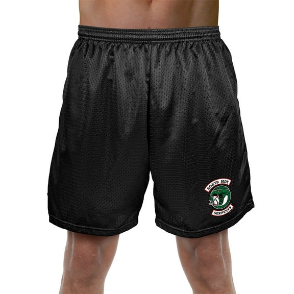 Riverdale South Side Serpents Mens Lined Mesh Shorts, Black, Medium