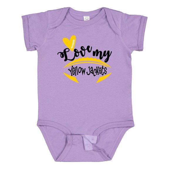 Inktastic Love My Yellow Jackets Football Boys or Girls Baby Bodysuit