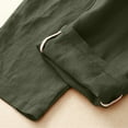thumbnail image 5 of AJTQTH Casual Cropped Trousers for Women Solid Color Soft Cotton Linen Pants with Pockets Slim Fit Wide-Leg Drawstring High Waist Slacks Green L, 5 of 6