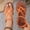 Orange, variant on Plus Size Women's Woven Flat Thong Sandals, Round Open Toe Design, Back Elastic Strap Bohemian Style Comfy Outdoor Beach Footwear Coffee 36