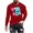 Red, variant on SnZhen Mens Shirts Fashionable Men's Printed Top With Long Sleeved Round Neck And Smiling Face Printed Top/shirt