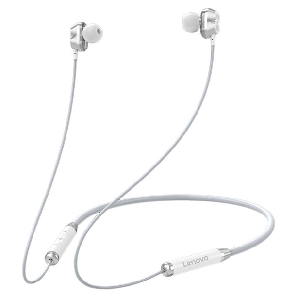 He08 Auriculares con Banda para El Cuello Bluetooth Auriculares Estéreo Auriculares Deportivos con Diseño de Succión Magnética Impermeable Dual Dinámi - blanco
