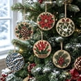 thumbnail image 5 of DIY Diamond Art Painting Christmas Wooden Ornaments Kit (Set of 6), Round Christmas decorations | Special-Shaped Gem & Pearl Hanging Craft Decor with Twine for Holiday Window Christmas Tree Home, 5 of 6
