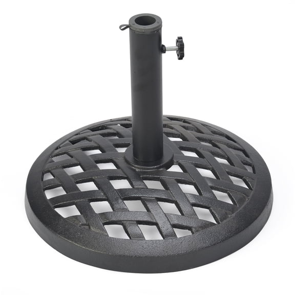 Trademark Innovations Black Finish Cast Iron 17.7-inch Umbrella Base
