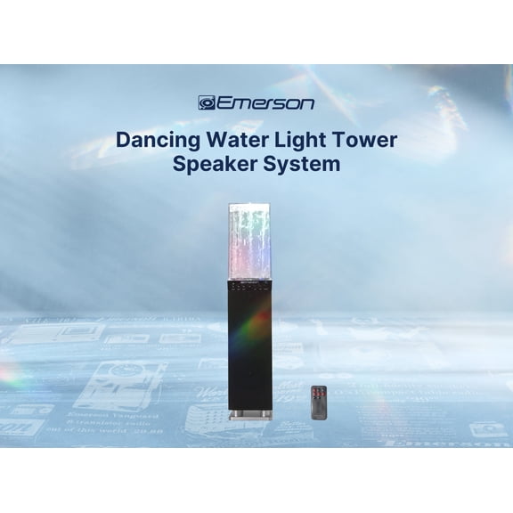 Emerson EHS-2001 Dancing Water Light Tower Speaker System with Bluetooth, Black