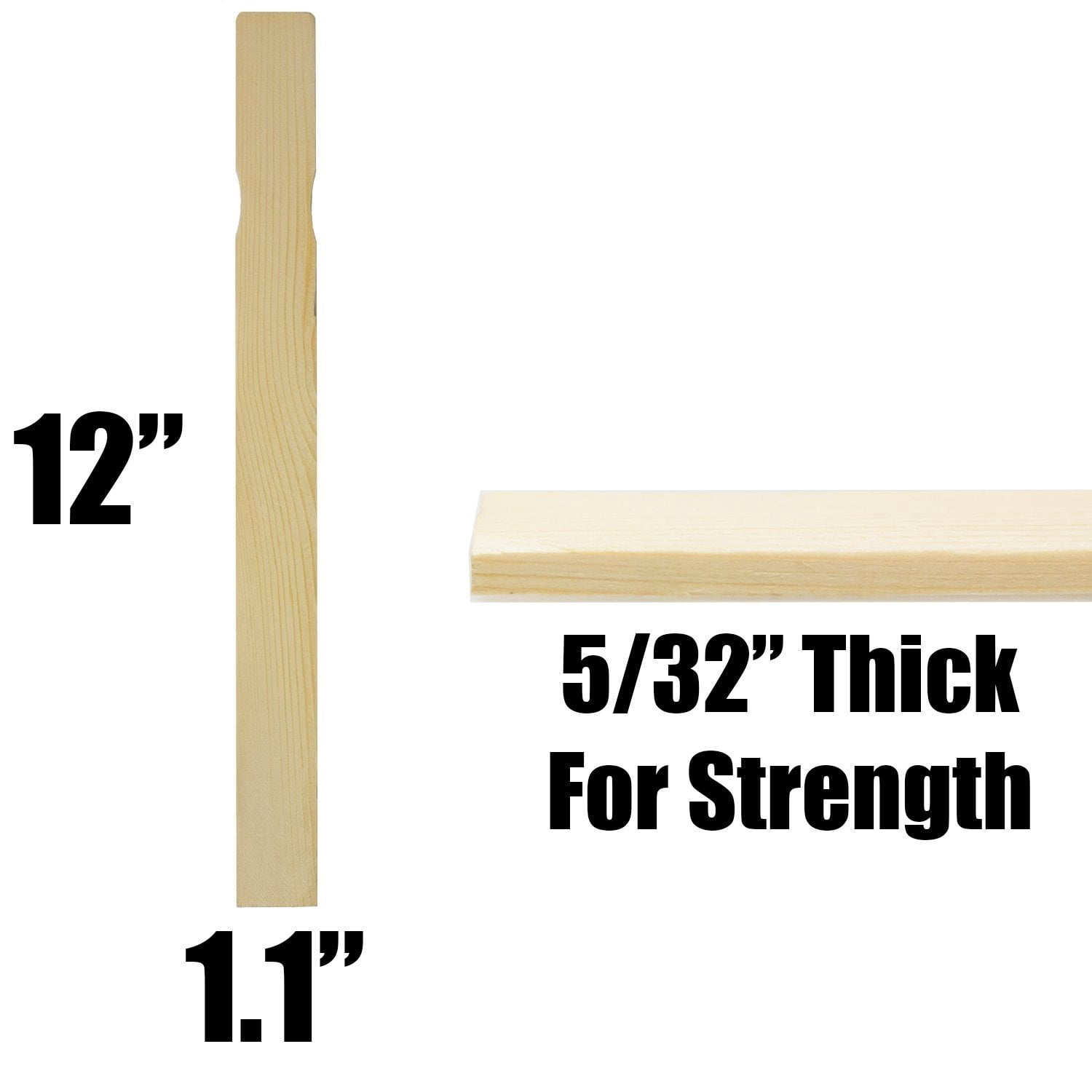 Pro Project 12" x 1.1" Brown, Pro-Grade Sanded Wood Paint Stir Stick, 150 Pack