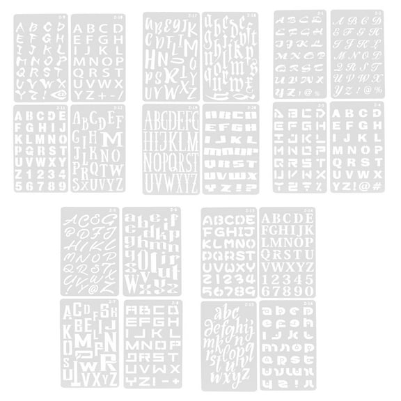 GOOHOCHY 20 Sheets Letter Combination Template Ruler Kids Stencils White