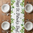 thumbnail image 6 of St. Patrick's Day Table Runner - 90 Inch Long, Kitchen Dining Table Runner Dresser Scarves, Spring Lucky Shamrocks Green Truck Country Farmhouse Decor for Coffee Tables Wedding Party Banquet, 6 of 8