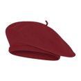 thumbnail image 2 of Top Headwear Adult Solid Color 12 Piece Wool French Bohemian Beret - Maroon, 2 of 2