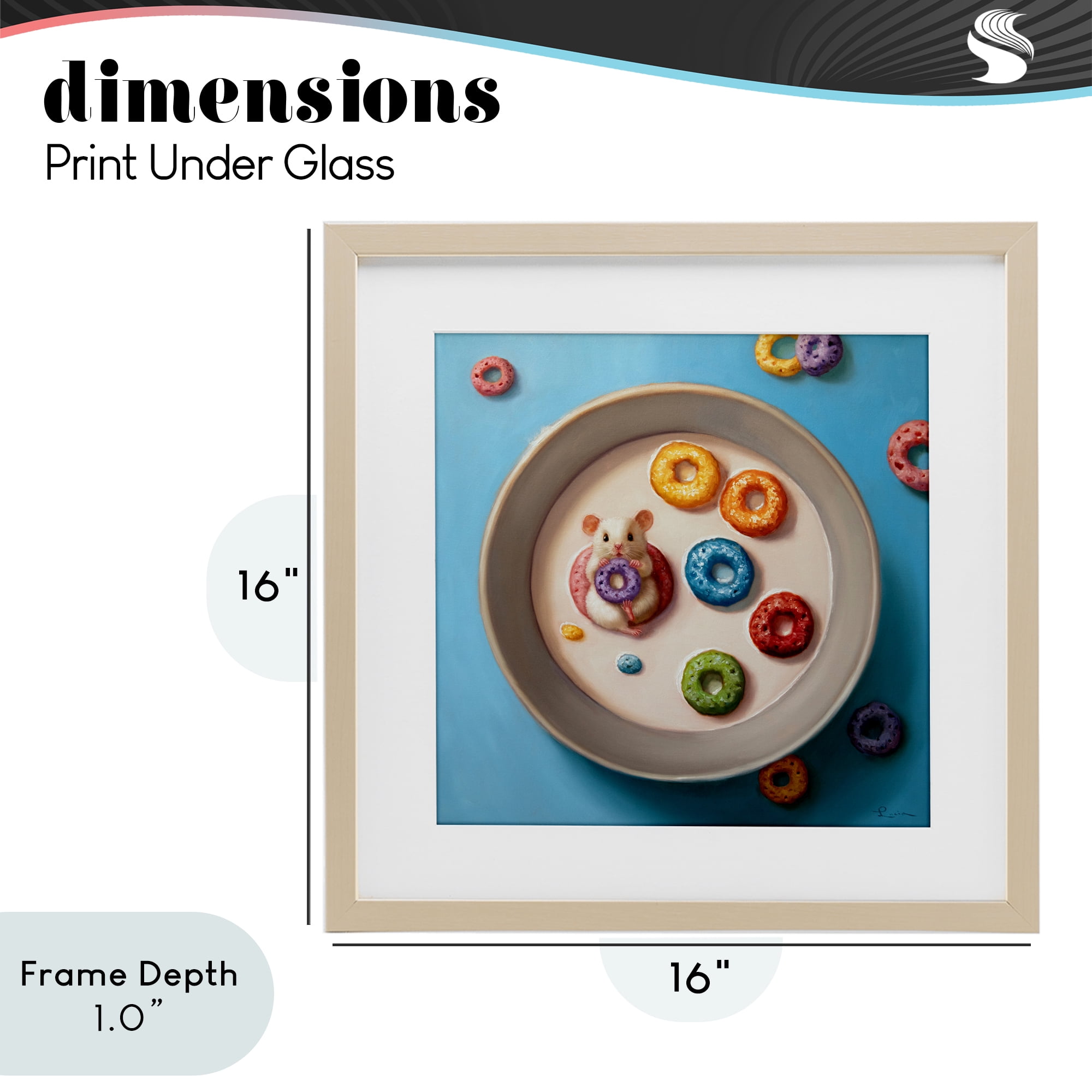 Stupell Industries Morning Dunk Cereal Mouse Birch Framed Print Under Glass, design by Lucia Heffernan