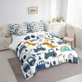 thumbnail image 3 of Castle Fairy Dino Excavator 7 Pieces Bedding Comforter Set for Child,Cartoon Car Full Bedding Set Lightweight,Construction Vehicles Fitted Sheet Flat Sheet,Lightweight Room Decor, 3 of 8