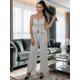 thumbnail image 2 of Conjunto para Mujer 2 Piezas Rayado Top Peplum con Tirantes y Pantalón Palazzo Set Elegante Casual de Tela Ligera, 2 of 5