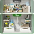 thumbnail image 5 of 2 Pack Under Sink Organizer and Storage, Pull Out Cabinet Organizer Slide Out Sink Shelf Cabinet Storage Shelves, Under Sink Storage for Kitchen Bathroom Cabinet,White, 5 of 6