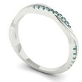 thumbnail image 2 of 0.16 ctw Wedding Band for Women - 18K White Gold Blue Moissanite Stackable Eternity Ring, 2 of 6