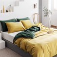 thumbnail image 3 of Green and Yellow Duvet Cover Set Queen Size Emerald Green Mustard Yellow, 3 of 6