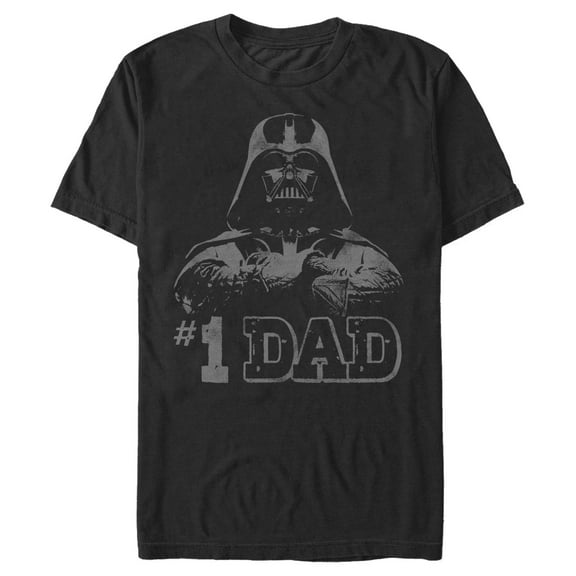 Men's Star Wars Number One Dad Darth Vader Graphic Tee Black Small