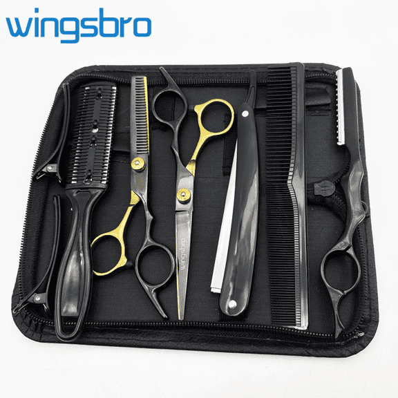 wingsbro 6.7 inches Hair Cutting Scissors kit, Professional Hairdrssing Tools for Salon Barber and Homeuse