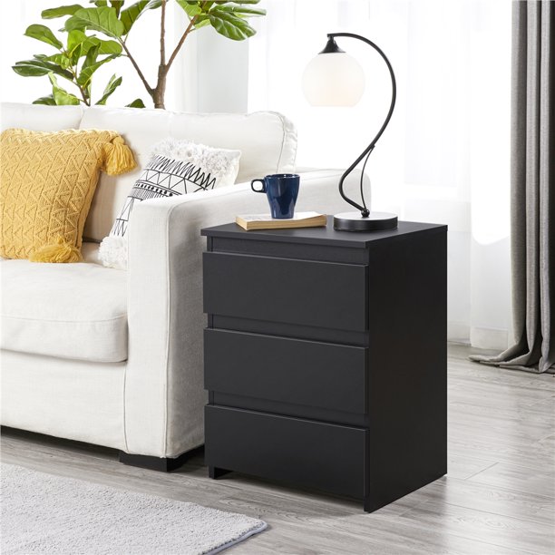 Yaheetech 3Drawer Vertical End Table Large Capacity Storage