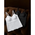thumbnail image 2 of Livona Women's Lace Cami Top - Adjustable Spaghetti Straps Wireless Comfort Padded Tank for Sleep Lounge, 2 of 4