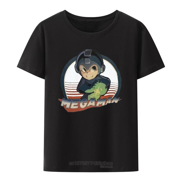 Camiseta con estampado de Mega Man para hombre y mujer camisa con cuello redondo transpirable informal