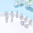 thumbnail image 4 of 6 Pcs Dangle Belly Button Rings for Women Surgical Steel Clear Barbell Piercin, 4 of 5