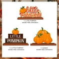 thumbnail image 5 of Little Pumpkin Wooden Centerpieces 3 Pieces Wooden Pumpkin Fall Thanksgiving Table Sign Decorations Wood Tabletop Standing Decors for Baby Shower Decorations, 5 of 6