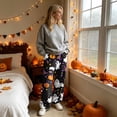 thumbnail image 4 of Garbnen Halloween Pajama Pants Women Fleece Funny Ghost Pumpkin Cute Graphic Women’s Lounge Pants Cozy Plush Fall Winter Warm Wide Leg Womens Sleep Pants, 4 of 6