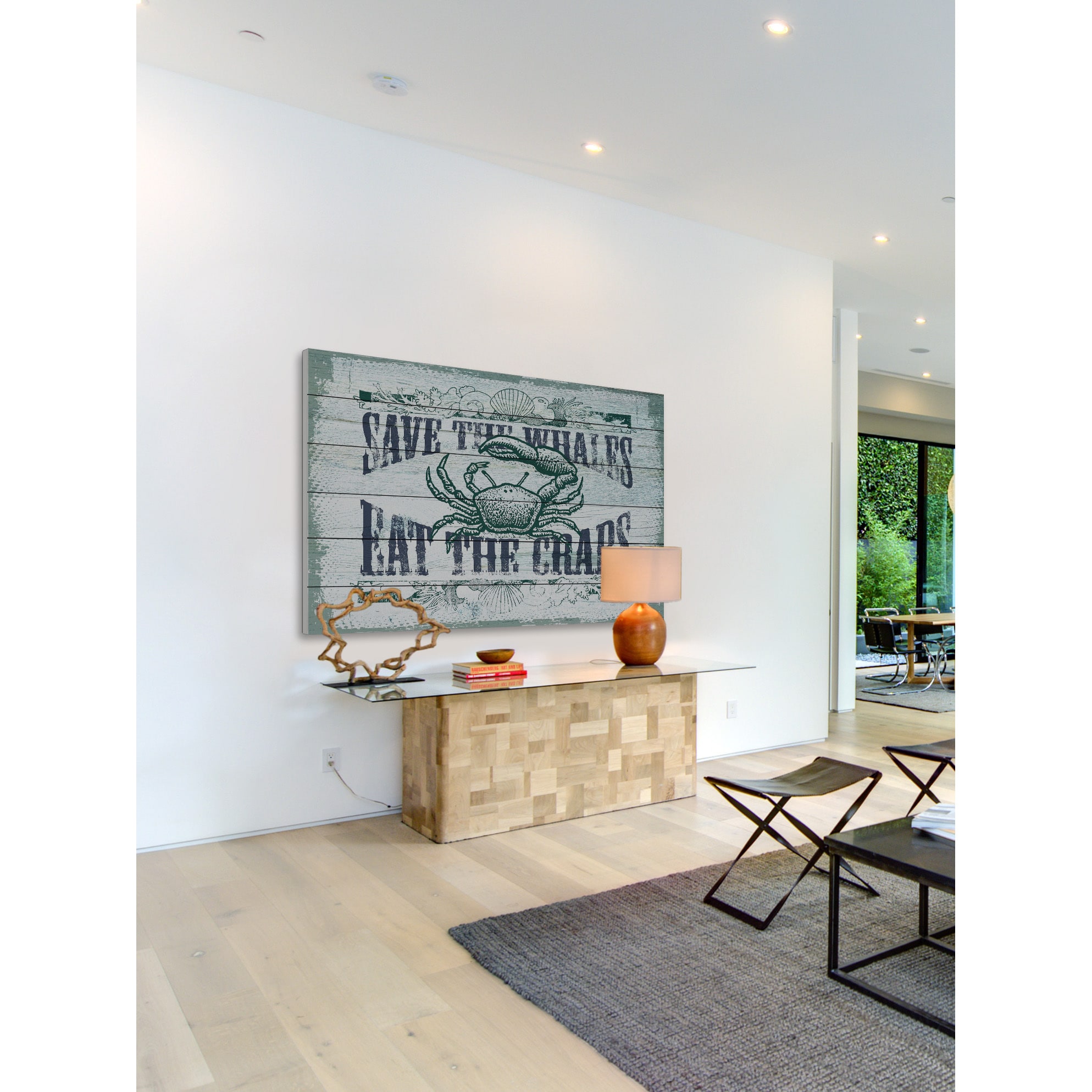 Marmont Hill "Save Whales" Painting Print on White Wood